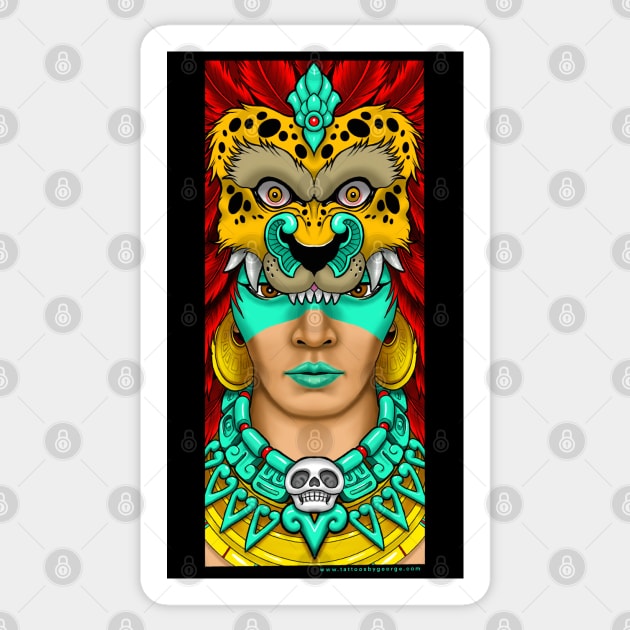 Mayan Warrior Girl Sticker by Tattoos_by_George